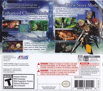 Etrian Odyssey Untold - The Millennium Girl (Usa) box cover back